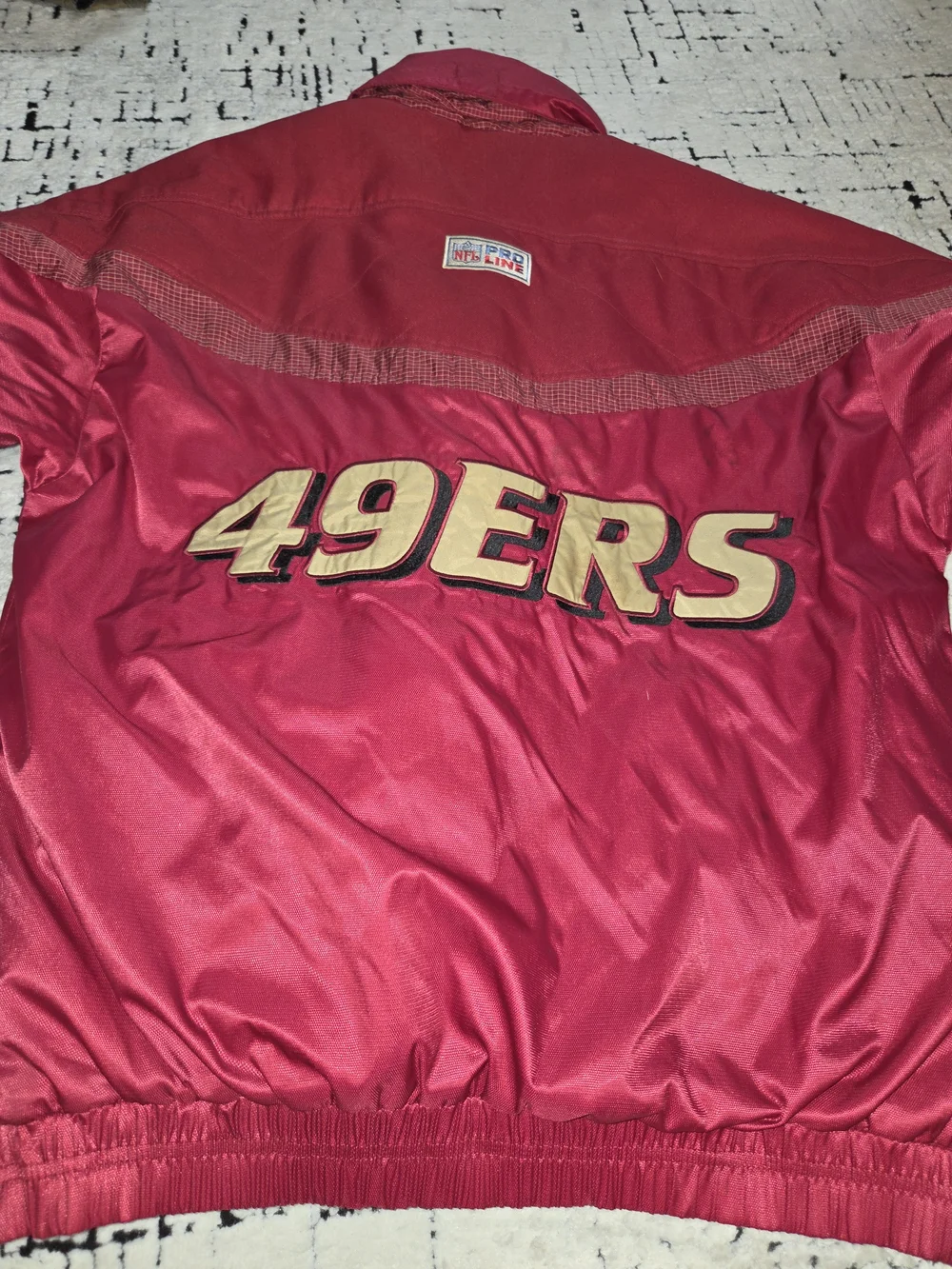 Vintage 90s San Francisco 49ers Logo Athletic Pro Line Jacket Puffer Coat Size [